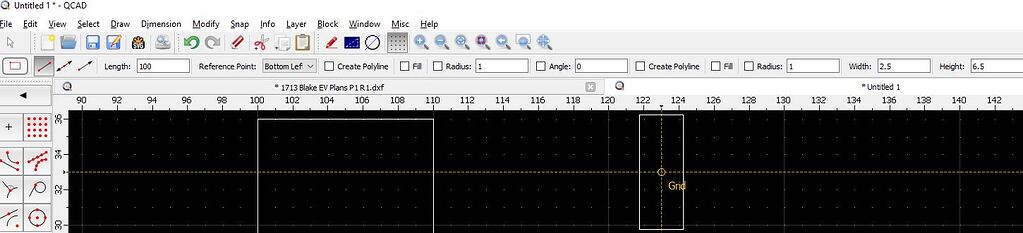 How do I draw a rectangle, with a corner reference point? - QCAD 'How ...