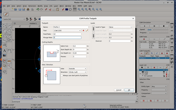 [Solved] Odd behavior from just one tool path - QCAD/CAM - QCAD Forum