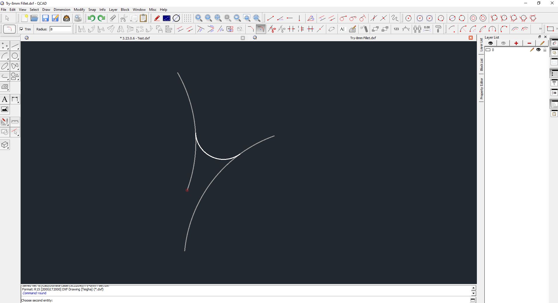 Arc Disappears when Zooming in and out and not selectable - Chat - QCAD ...