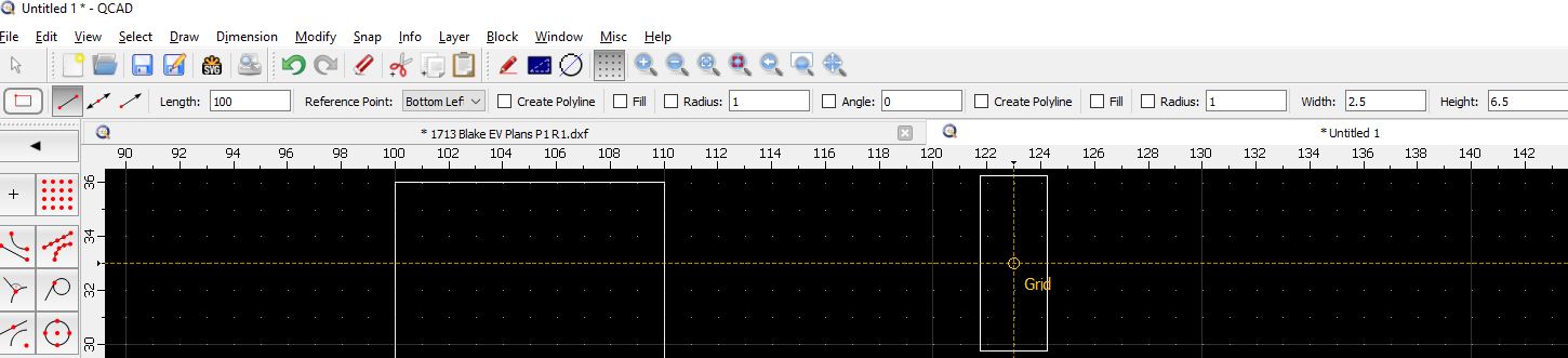 How do I draw a rectangle, with a corner reference point? - QCAD 'How ...