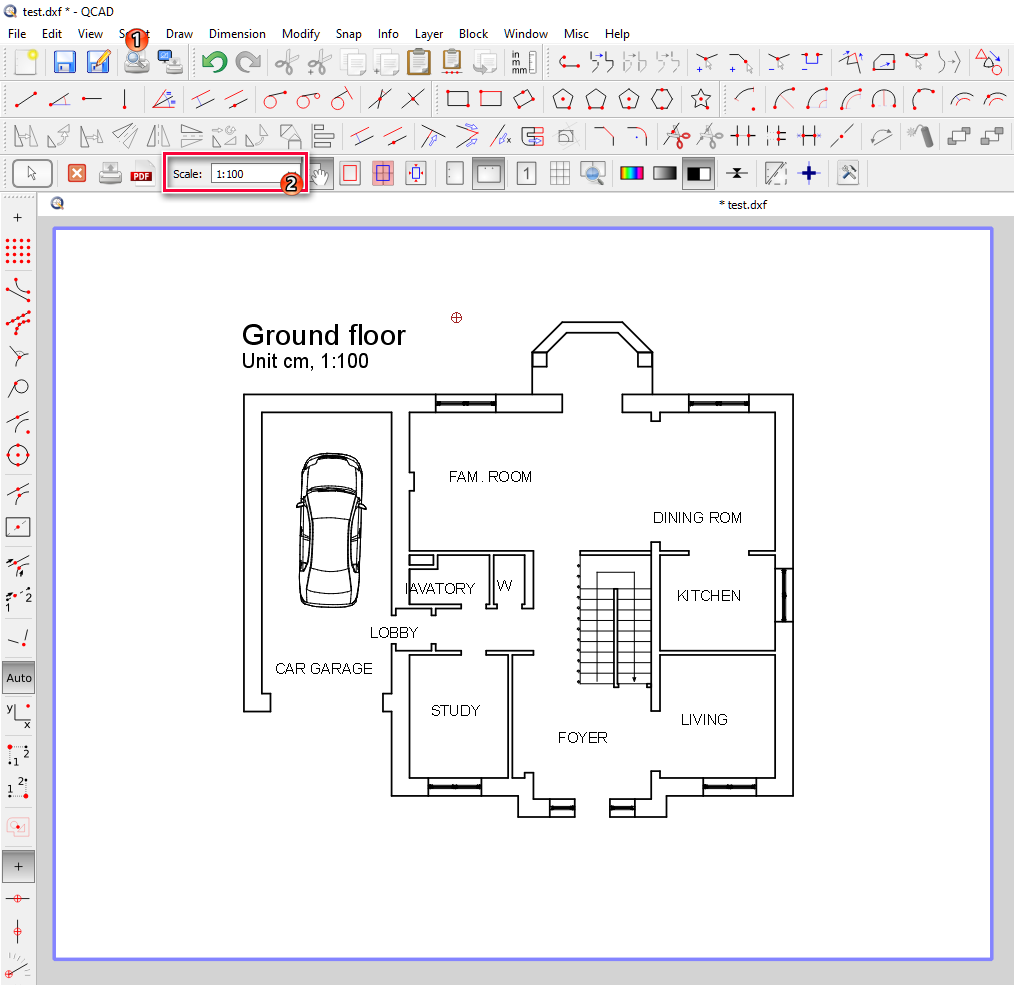 Quick sanity check - Changing scale to 1:100 - QCAD 'How Do I ...