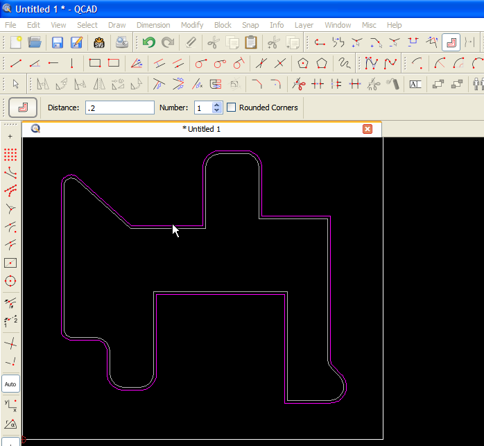 Increasing/decreasing outline size by a specific offset - QCAD 'How Do ...
