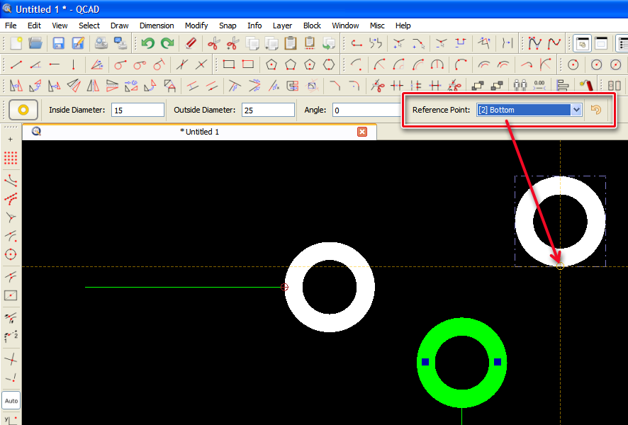 Reference snap to ring, donut... - QCAD 'How Do I' Questions - QCAD Forum