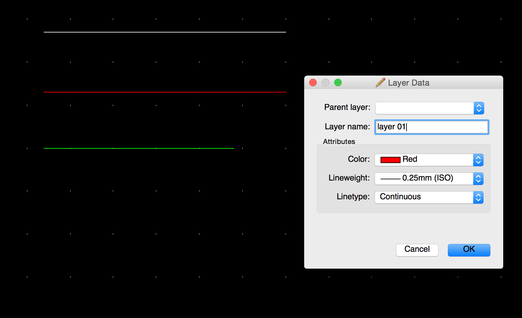 Layers and changing layers attributes - QCAD Troubleshooting and ...